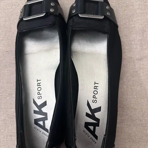 Anne Klein  Black Flats with Silver buckle Accents Brand new!
