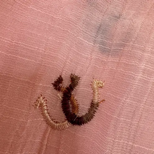 Fig + Flower Anthropologie Pink Western Embroidered Long Sleeve Blouse Medium