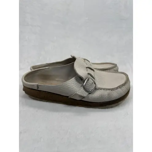 Birkenstock ‎ Leather Clogs Mules Buckle Slides Neutral Size 40 US 9
