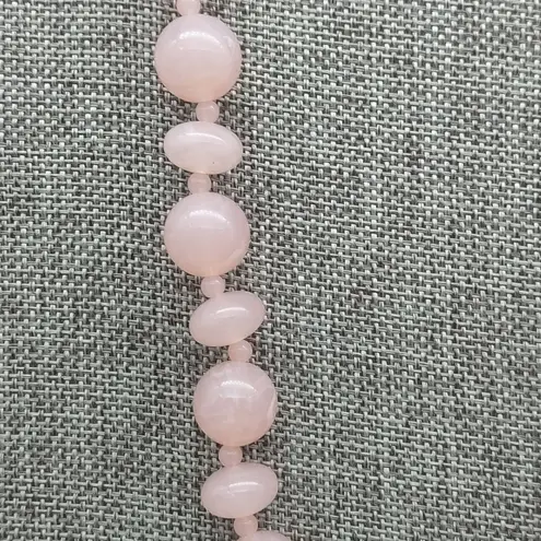 Vintage Pink Plastic Bead Collar Strand Necklace Large Floral Center Bead 18"