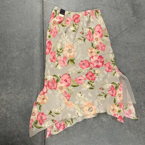 Lane Bryant  Floral Watercolor Silk Midi Skirt