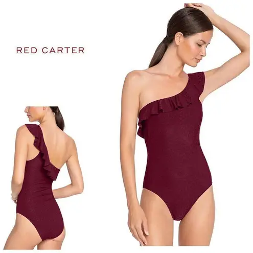Robin Piccone New. burgundy ruffle swimsuit. MSRP $162. Size 4