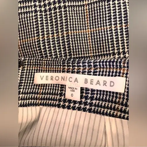 Veronica Beard Mini Houndstooth Button Pocket Mini Skirt Size 0