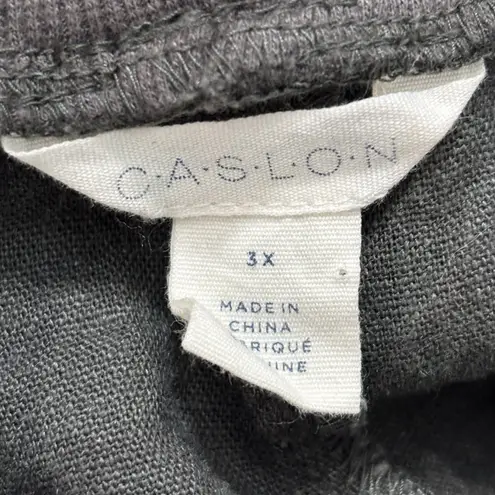 Caslon Linen Blend Cropped Gray Stretch Waist Joggers Size 3X NWT