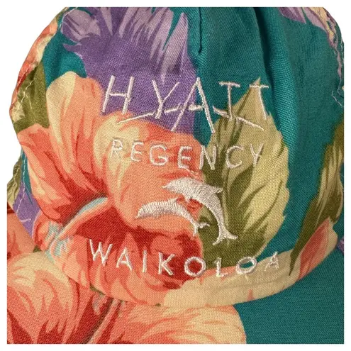 Hyatt Regency Waikoloa Vintage Tropical Hawaiian Baseball Hat One Size Blue