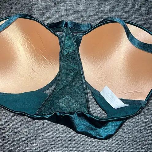 Curve Muse Womens Push Up Add 1 and a Half Cup Underwire Halter Front Close Bras Green Size undefined