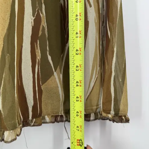 Jonathan Martin Vintage Y2K Johnathan Martin Midi Dress Size 14 Brown Green Abstract Sleeveless