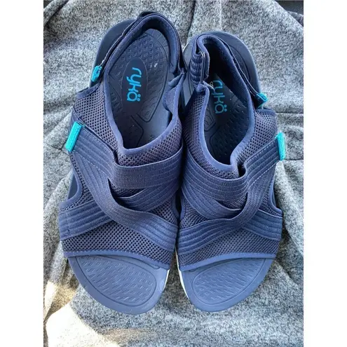 Ryka Womens Navy River Stretch Sandals Sz 9W