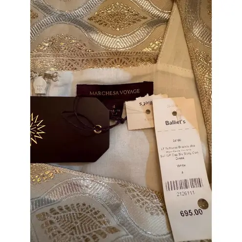 Marchesa Voyage Arabian Stars Align Sheath by size 4 Gold