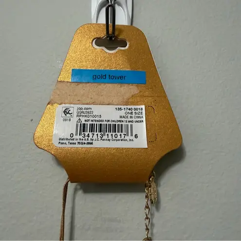 Monet Gold Tone Beaded Statement Necklace