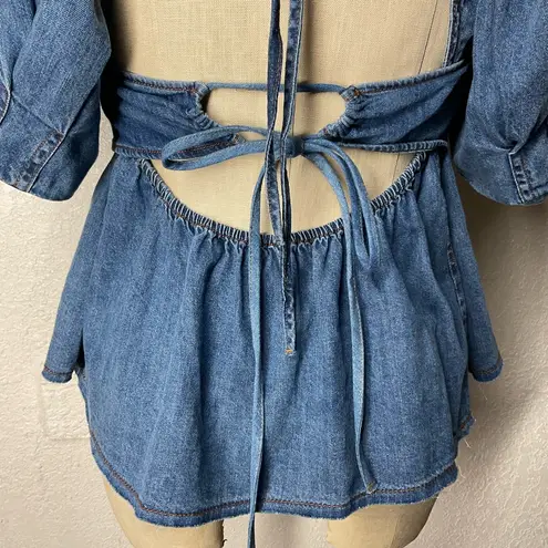 Pilcro Short-Sleeve Flouncy Babydoll Top Size 6