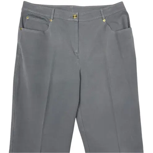 St. John Gray Dress Pants Trousers, Size 10 Fall Knit Pants Office Trousers EUC