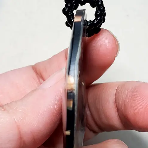 Hand Painted Abalone Shell Large Pendant 2.5"