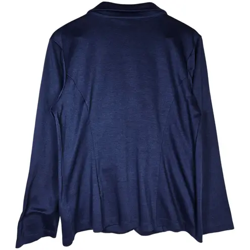 Attitude Unknown Womens Blazer XL Navy Blue Knit Career Office Work Casual