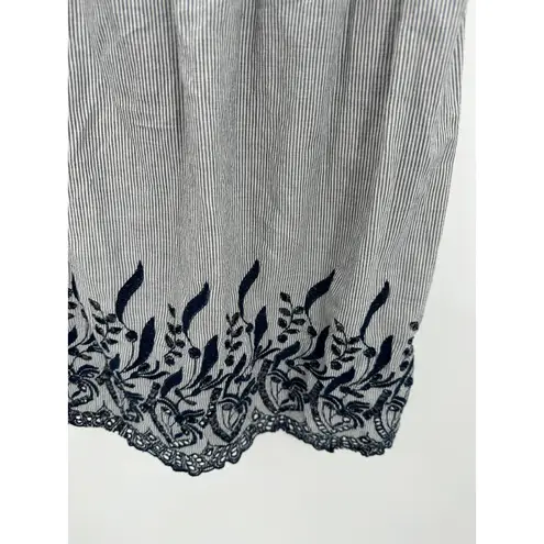 Two by Vince Camuto Dress Women MEDIUM Blue Embroidered Cap Sleeve V