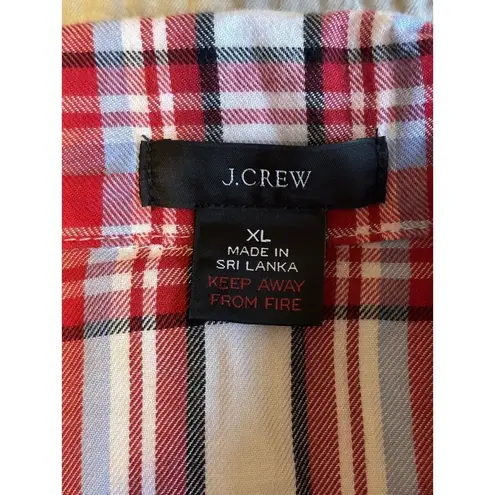 J.Crew  Women's Flannel Pajama PJ Set In Vintage Plaid Style BD210 Size XL NEW