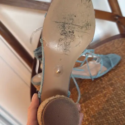 Raye lace up ankle tie turquoise sandals size 9