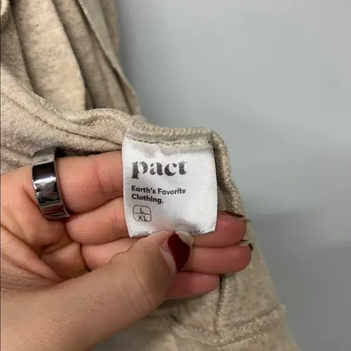 Pact Airplane Cardigan Size L/XL Organic Cotton Neutral Cream Tan Staple