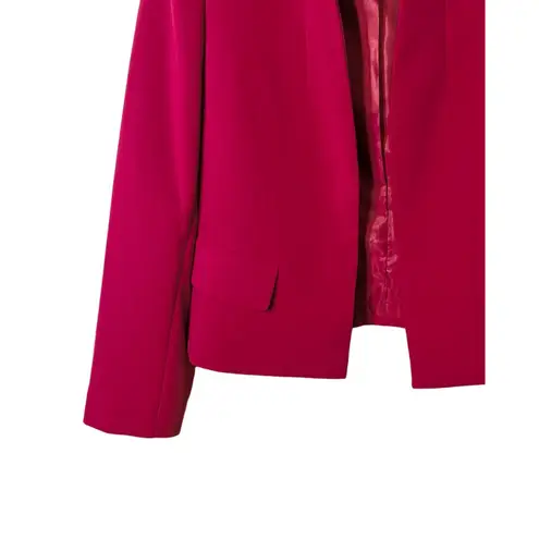 Jones Studio Blazer Jacket Womens Size 10 Fuschia Pink Open Collarless Lined