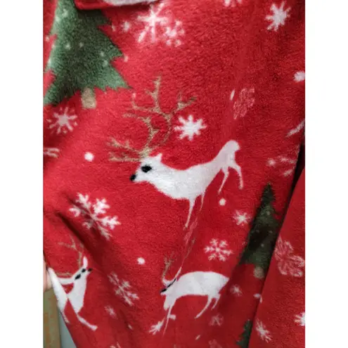 XmasComing NEW Unisex Size Small Red Fleece One Piece Hooded Reindeer Pajamas