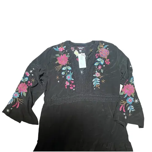 Johnny Was New Workshop | Cordella Boho Tie Dress β Black Silk | Size M - Image 3