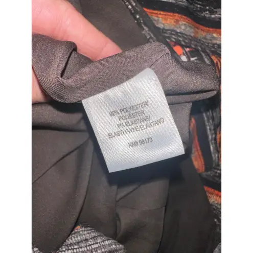 W By Worth Womens Size 0 Black Orange Striped Knit Career Cocktail Dress