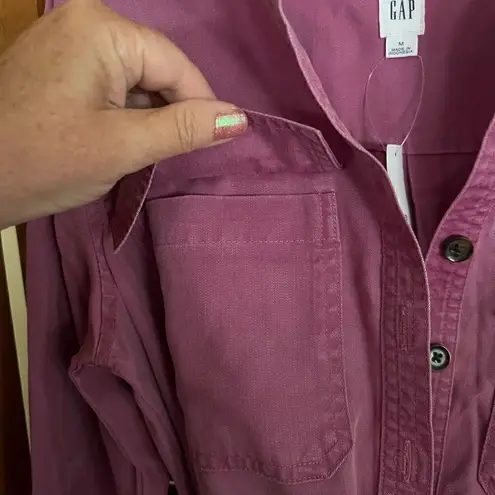 Gap NWT  long sleeved shirt dress with belt in winter peony women' size medium 