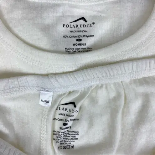 Polar Edge Cotton Ivory Thermal Base Wear Pants & Long Sleeve Top Set L Large