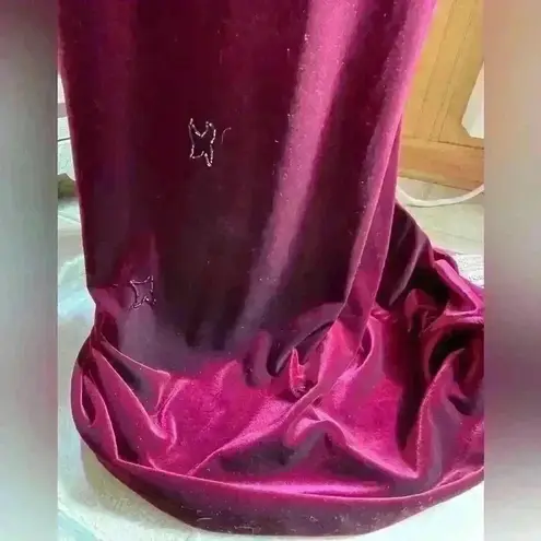 Deep maroon / black beaded Homecoming maxi dress with cross cross back; size 4 Purple