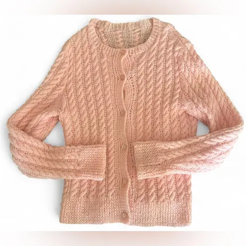 Unbranded Cable Knit Bubblegum Pink Cardigan Sweater Size undefined