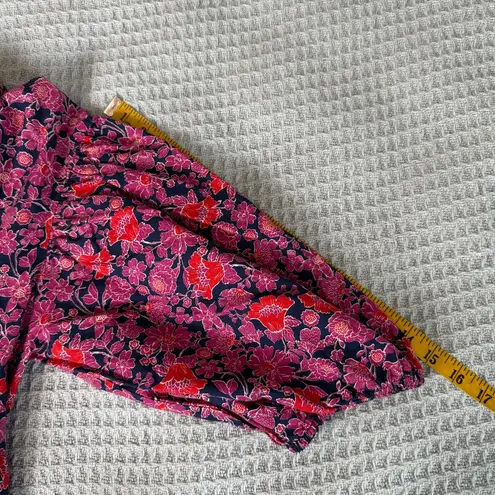 Sundry for Evereve Anywhere Dress Womens 3 Large Navy Pink Floral Babydoll Boho