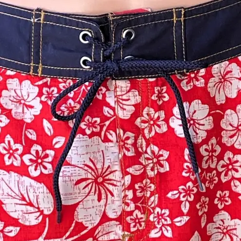 Catalina Ocean Gear Red White Floral Cute Mini Swimsuit Swim Board Skirt ~ SMALL