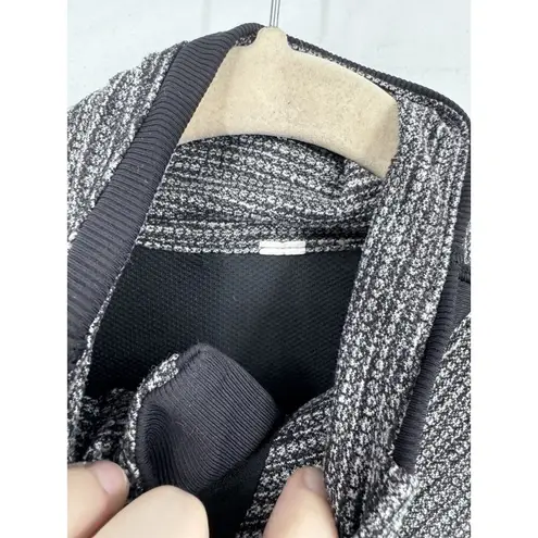 Lululemon  Base Runner 1/2 Zip Jacket 4 Heathered Herringbone Black Gray Athletic