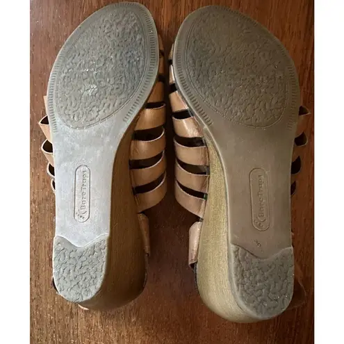Baretraps Sandals Womens 7.5 M Ivania Gladiator Wedge Brown Leather Casual