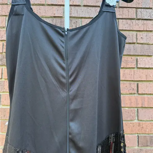 Leg Avenue Glamour Flapper Halloween Costume Dress Black Silver Plus Size 1X-2X