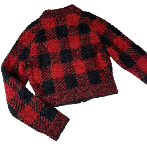 SKIMS Buffalo Plaid Cropped Teddy Coat