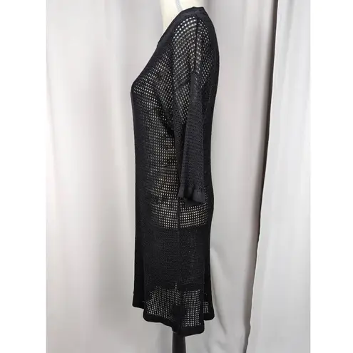 Minnie Rose Goth Mesh Knit Viscose Dress Black Size XS/S