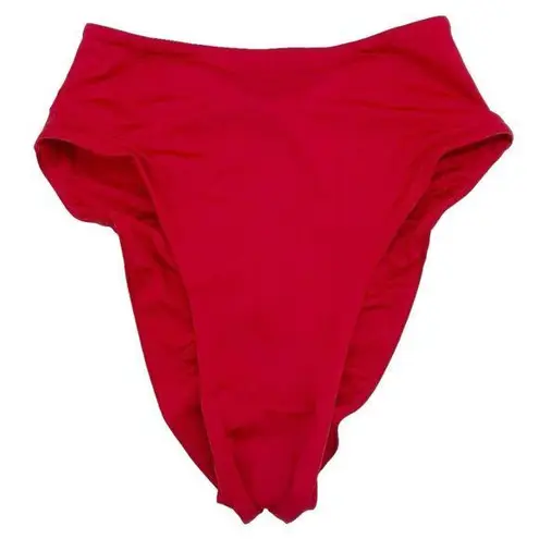 NWT Toluca Swim Gia Ruched Maxi Bikini Bottom in Berry Red Size Small Beach Pool