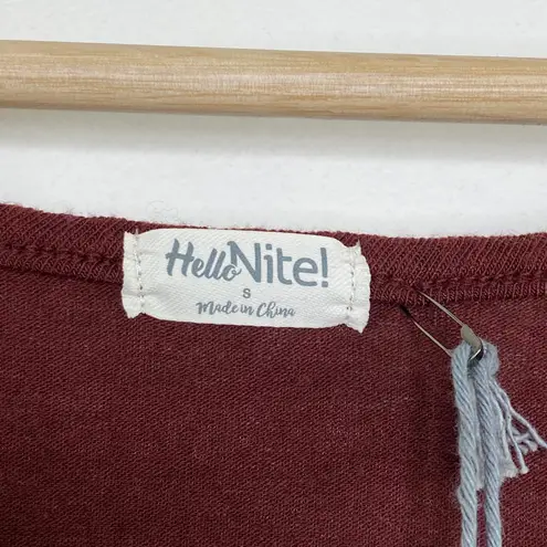 Hello Nite Wine Red Long Sleeve V