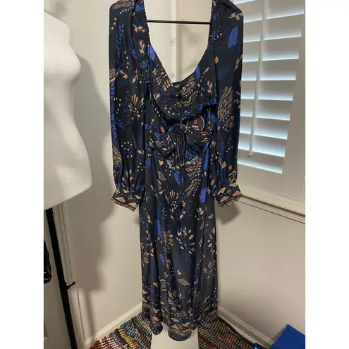 Farm Rio Macaw Forest Cutout Midi-Dress