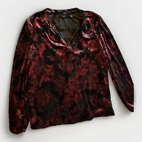 Ella Womens Velvet Burnout Top Size Small Black Sheer Vamp Whimsigoth