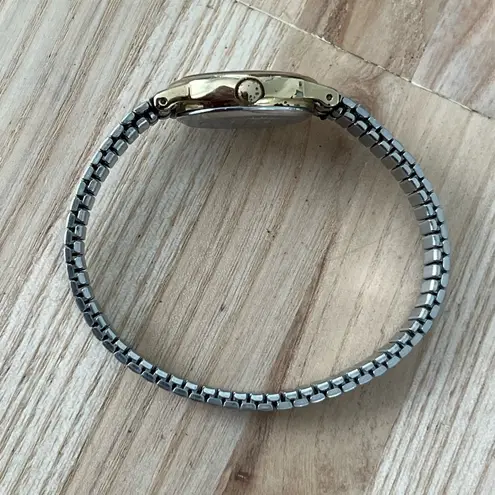 Timex Vintage Ladies Watch Gold-Tone Case Matte Stainless Bracelet White Dial