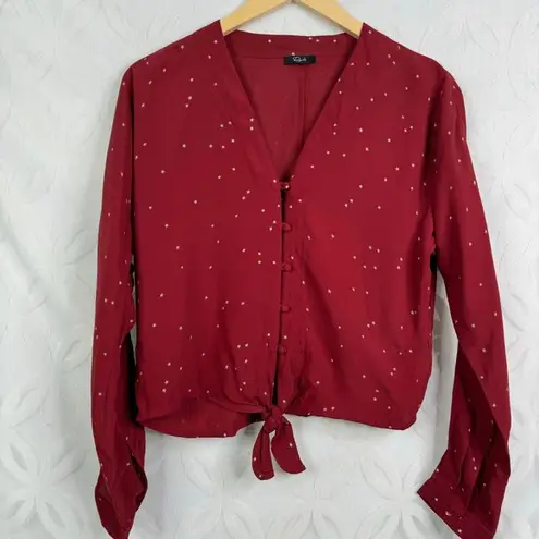 Rails Sloane Top Rogue Gradient Stars Button Shirt Size XS Tie Front Blouse - Image 7