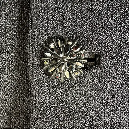 St. John Evening Blazer In Black Button Closure Satin Pockets size 8