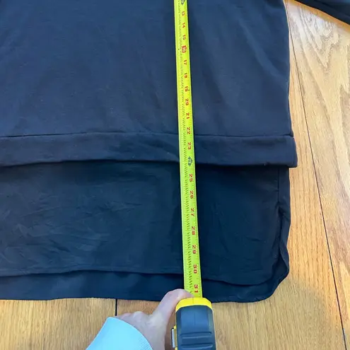 COS Crew Neck Pullover Sweatshirt Silk Trim Hem Women Size Large Black Luxury