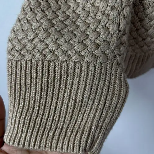 Classiques Entier Linen Blend Cardigan Sweater Womens Medium Basket Weave Knit - Image 8