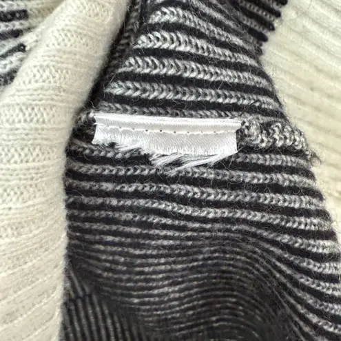 BRODIE Cashmere sz S Striped V Neck Button Up Cardigan Sweater Preppy Collegiate Tan