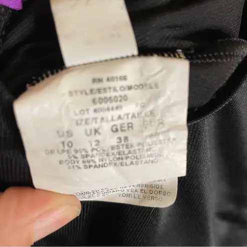 Magicsuit Black One Piece Swimsuit with Purple Drape Size 10