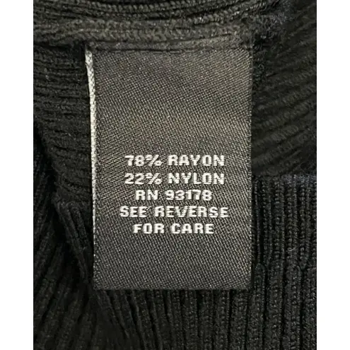 Premise Studio Sweater Womens Large Black Ribbed Knit Cowl Neck 3/4 Sleeve