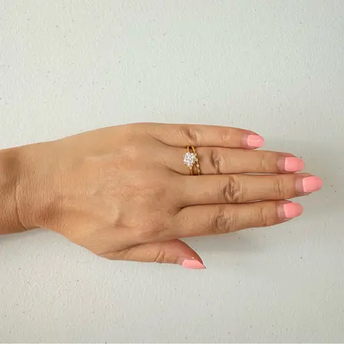 Giani Bernini NWT Gold over Sterling Silver Cubic Zirconia Ring Set size 6